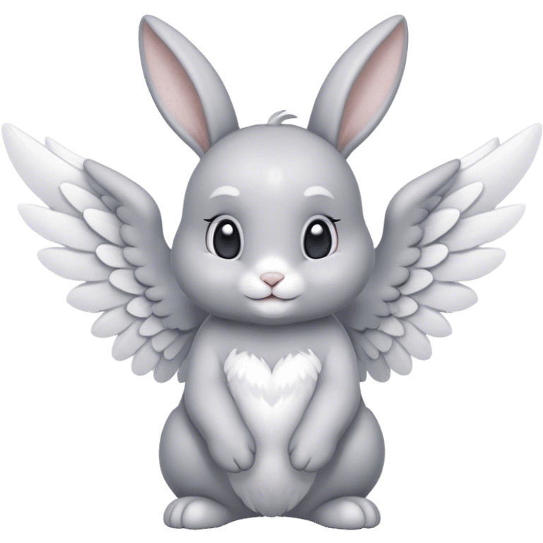 Grey bunny angel emoji