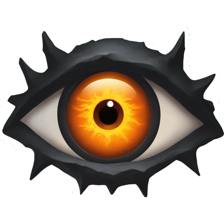 Eye of Sauron with glowing orange iris, set in a dark tower of Mordor emoji