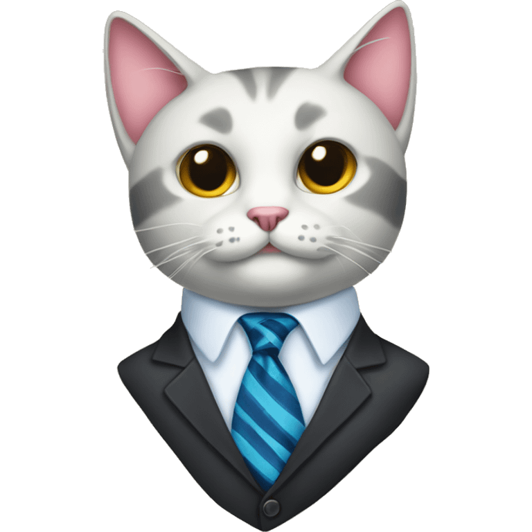 Cat with necktie emoji