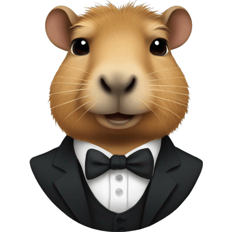 capybara wearing a black formal suit emoji