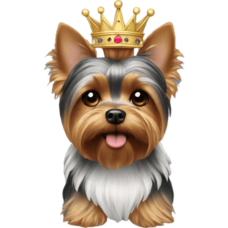 yorkie with a crown emoji