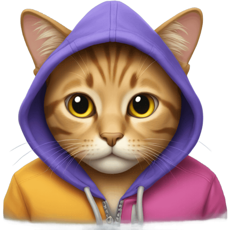 Cat wearing a hoodie emoji