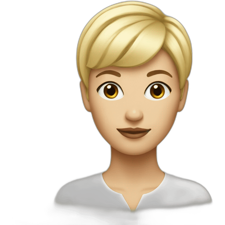 short pixie bangs blonde woman emoji