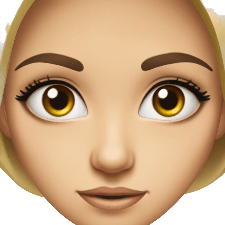 Create an emoji of a beautiful girl's eyes  .Expressive eyes and well-defined, arched eyebrows. Both eyes and eyebrows should look symmetrical and attractive.Needs to be cute while looking at that emoji