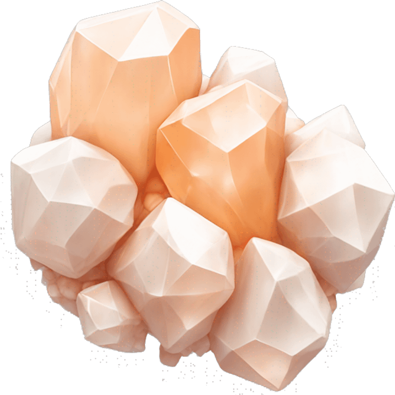 White and peach colored crystal cluster emoji