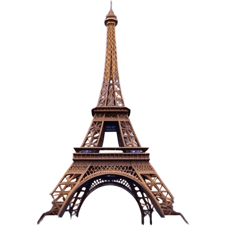 Cinematic Realistic Eiffel Tower Landmark Emoji, depicted with the iconic iron lattice structure against a twilight sky rendered with dramatic, luminous lighting and intricate detail. emoji