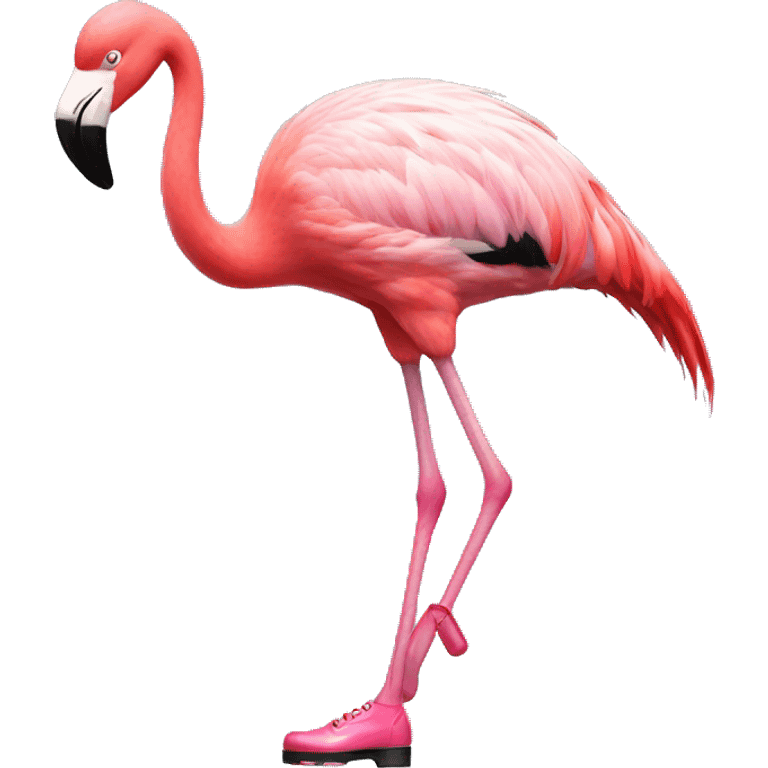 flamingo with tap shoes  emoji