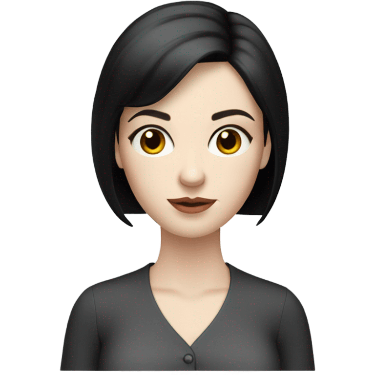 pale skin young woman with black bob in blouse emoji