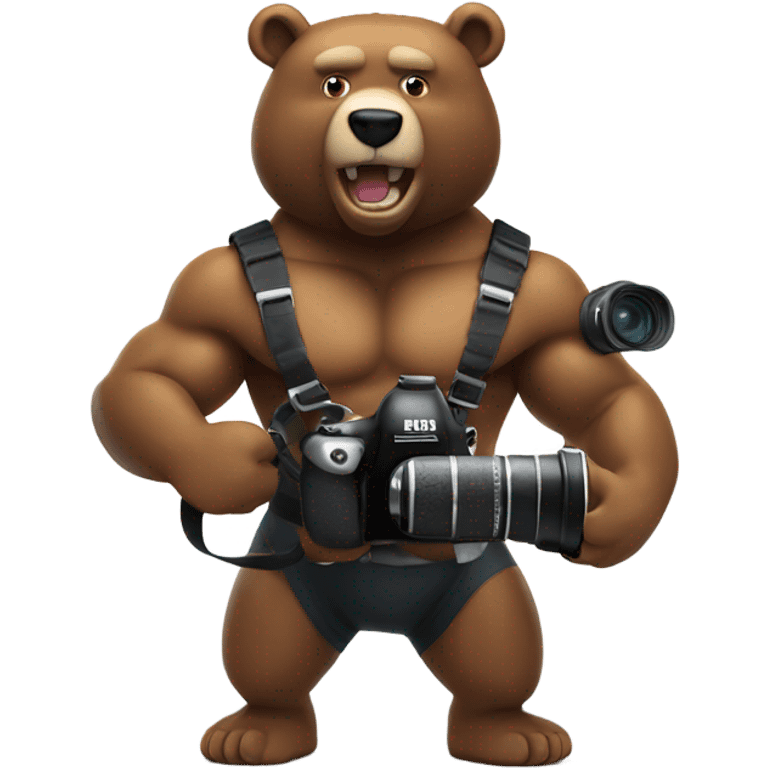 MUSCLE BEAR WITH CAMERA RECORDING emoji