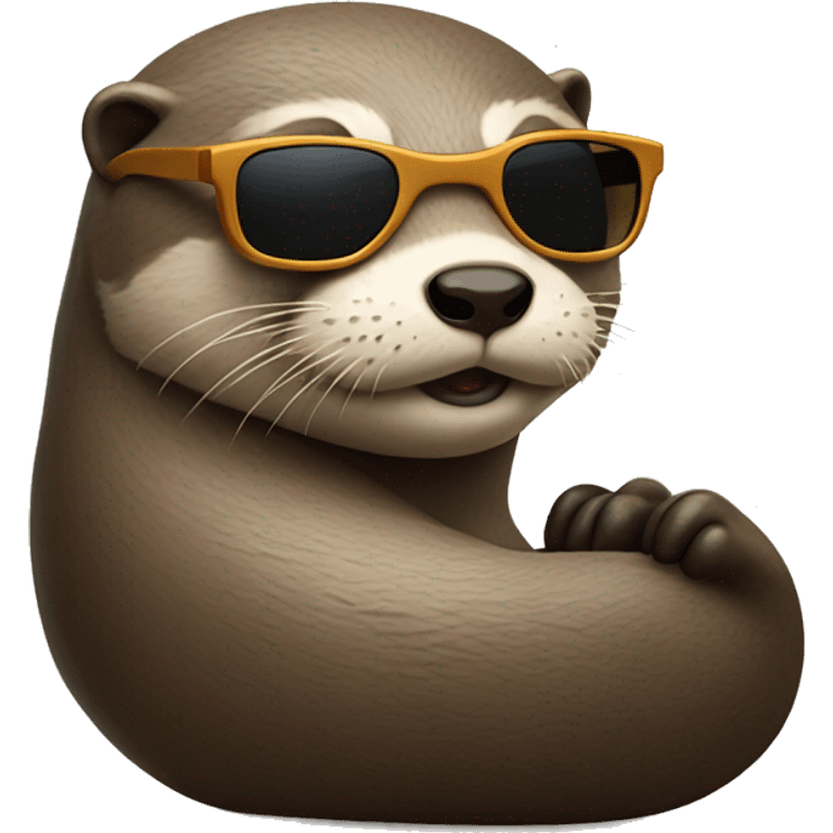 Otter laying back with sunglasses  emoji