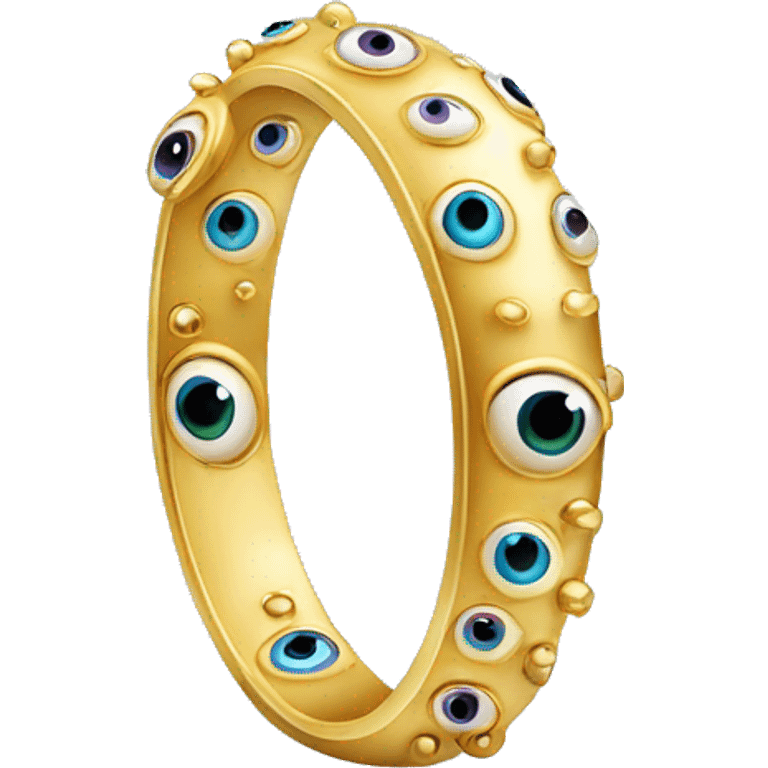 very thin gold bangle ring studded with eyeballs emoji