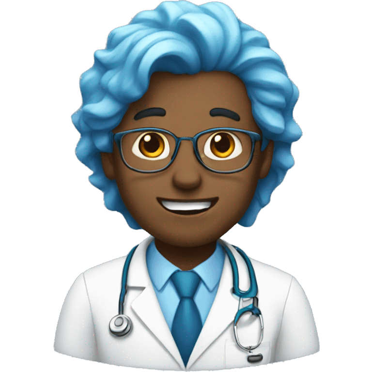 Doctor thing but blue emoji