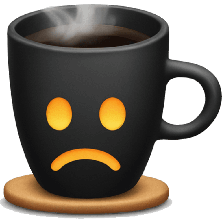 Steaming Black mug with a black coffee inside emoji