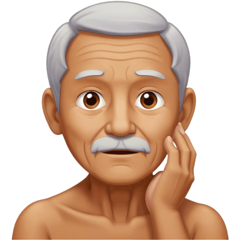 Old man holding neck  emoji