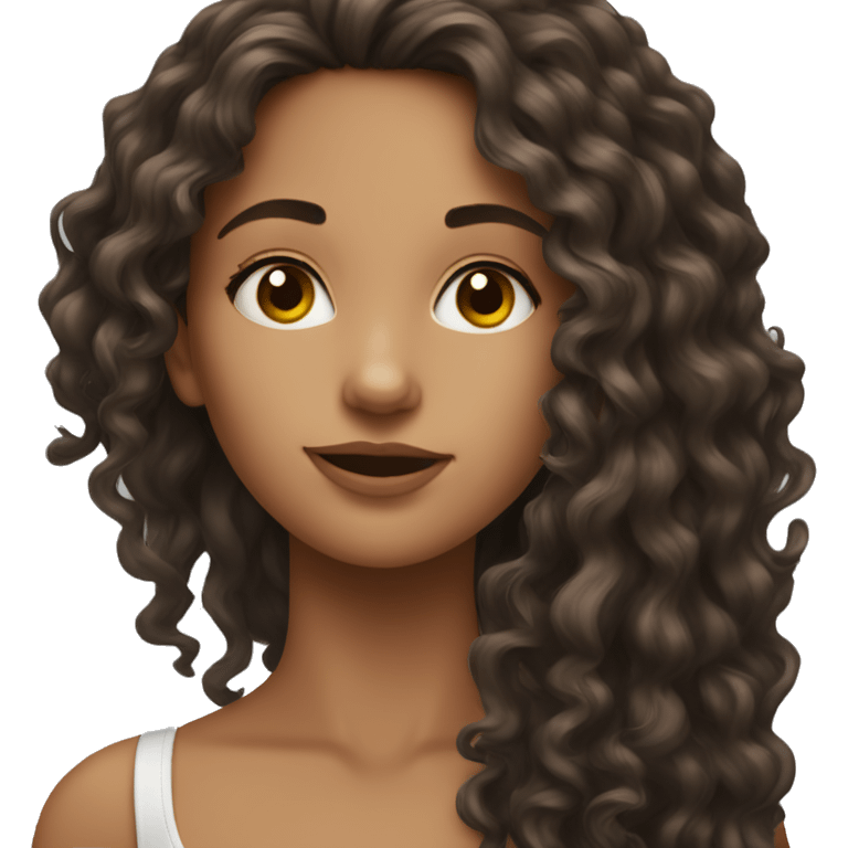 A long curly brunette girl  emoji