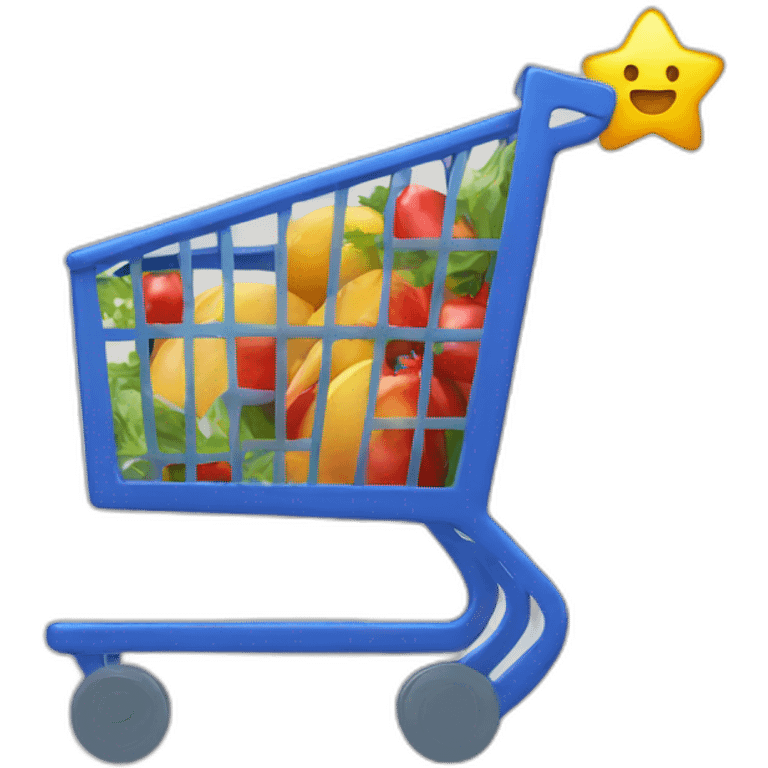 a speeding supermarket cart with a star inside emoji