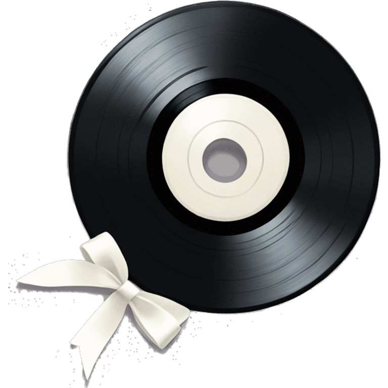  vinyl record with white bow emoji