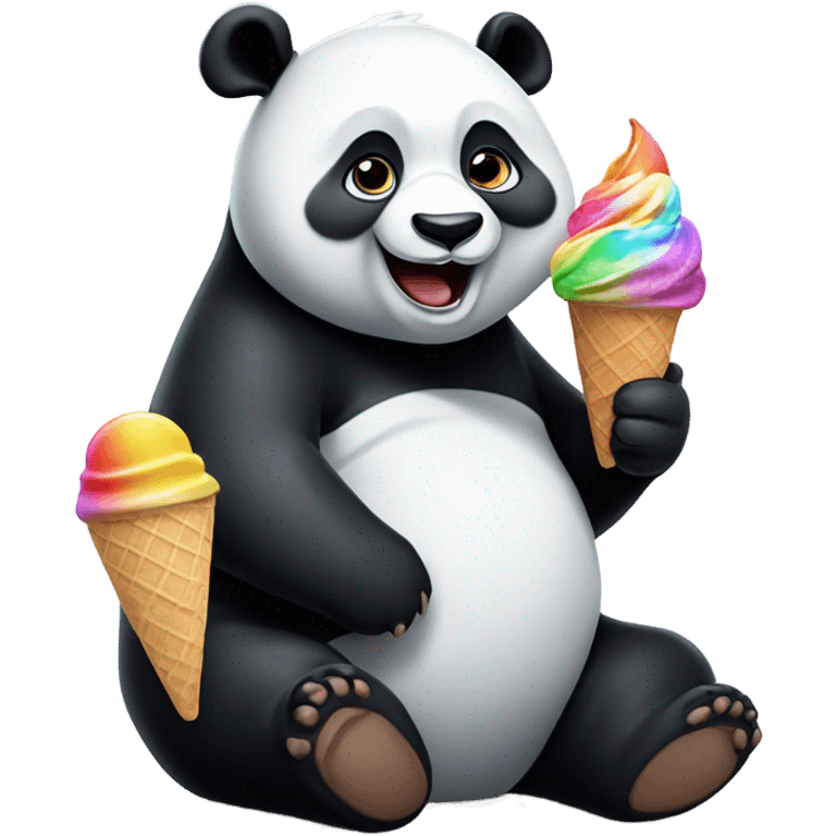 Panda eating ice cream emoji