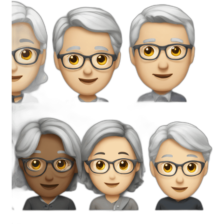 School reunion orientalwith grey hair teacher emoji