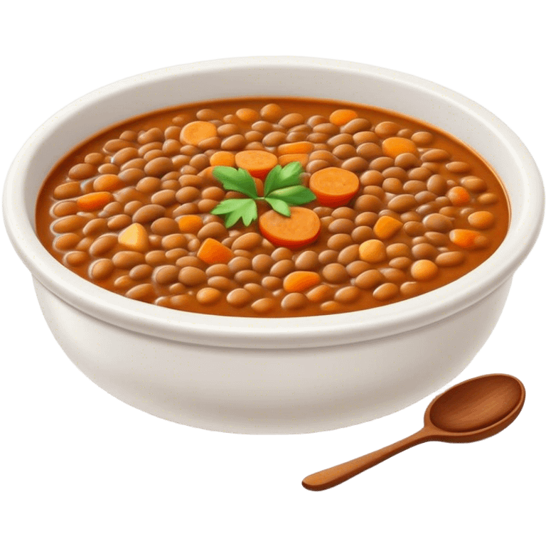 Cinematic Realistic Dal Dish Emoji, featuring a hearty lentil stew with aromatic spices rendered with lifelike textures and warm, comforting lighting. emoji