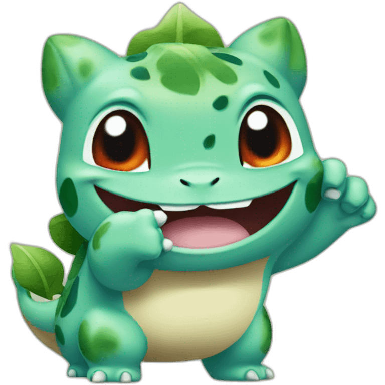 Bulbasaur with thumb up emoji