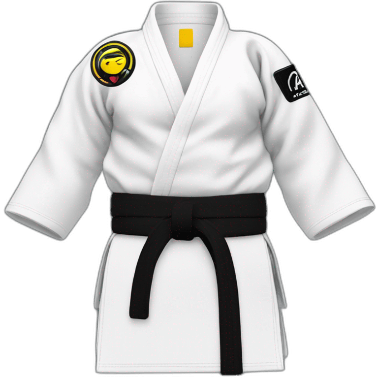 bjj white belt black kimono aca logo emoji