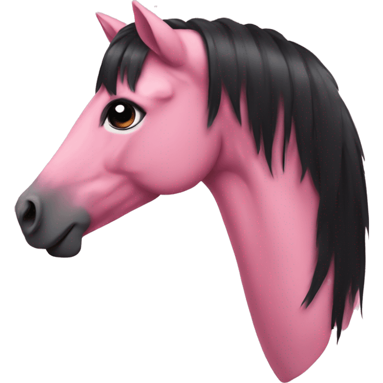 Pink horse with black hair  emoji