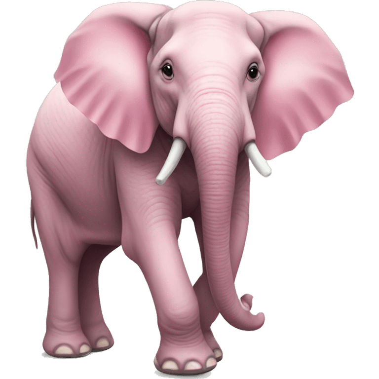 Pink realistic full body elephant  emoji