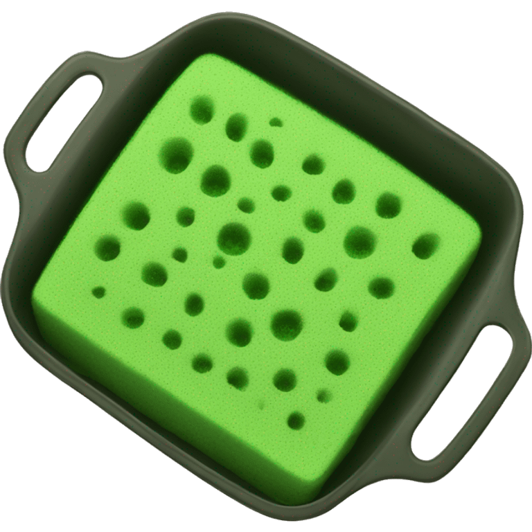 green flat square dish sponge emoji