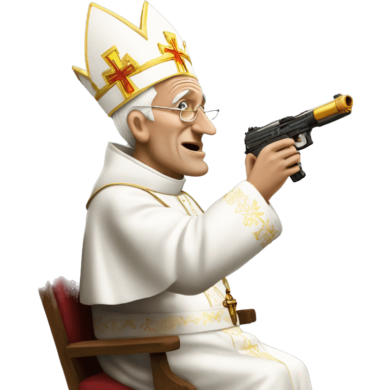 Pope shooting up emoji