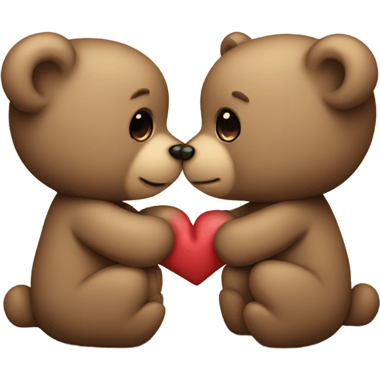 two teddy bears kissing emoji