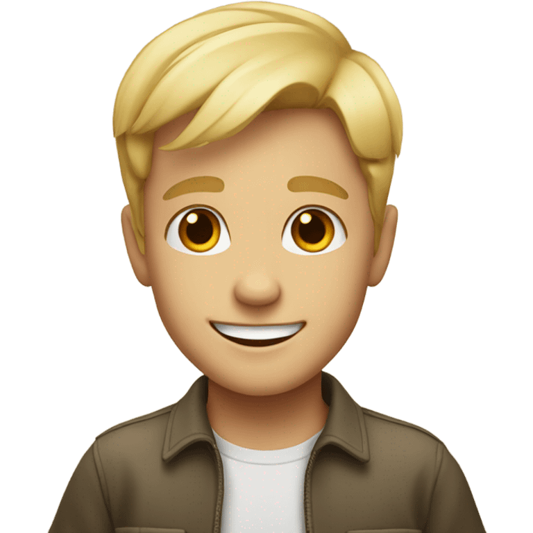 smiling blonde boy portrait emoji