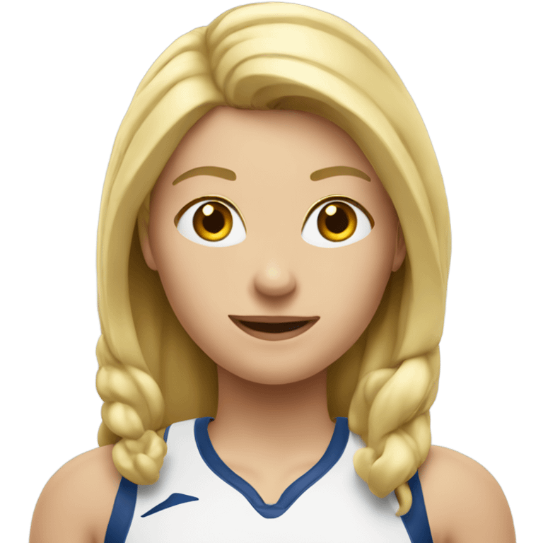 blond lady doing sports emoji