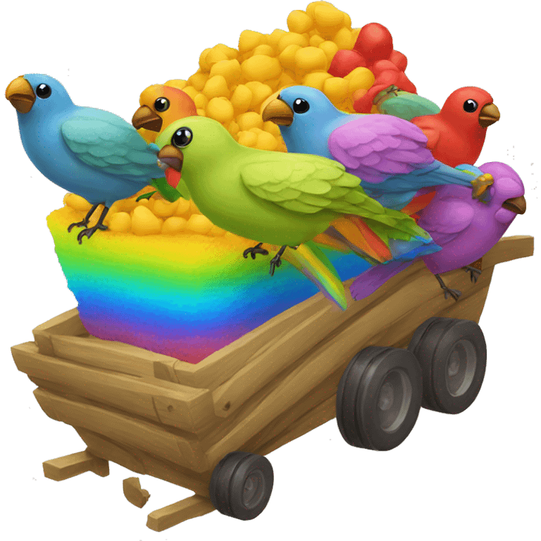 Combine birds w rainbow poop emoji emoji