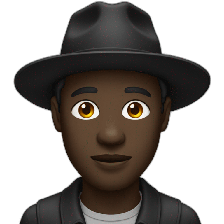 ghanaian man with wide-brimmed black hat wrinkles emoji