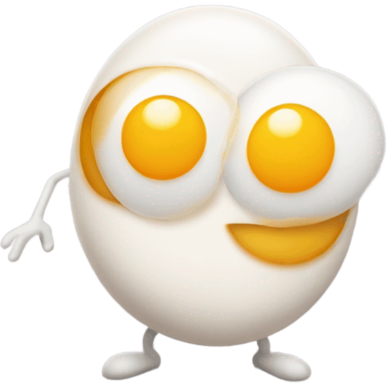 Fried eggs with legs and arms emoji