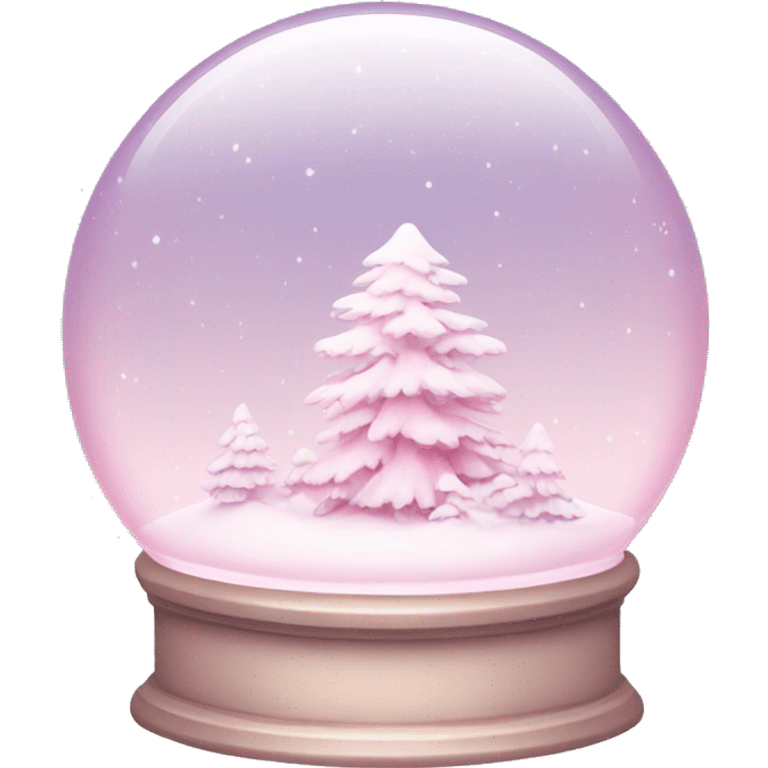 Pastel pink snow globe emoji