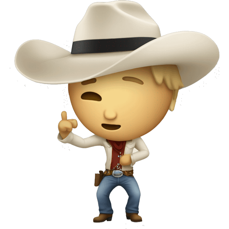 white Cowboy dabbing emoji