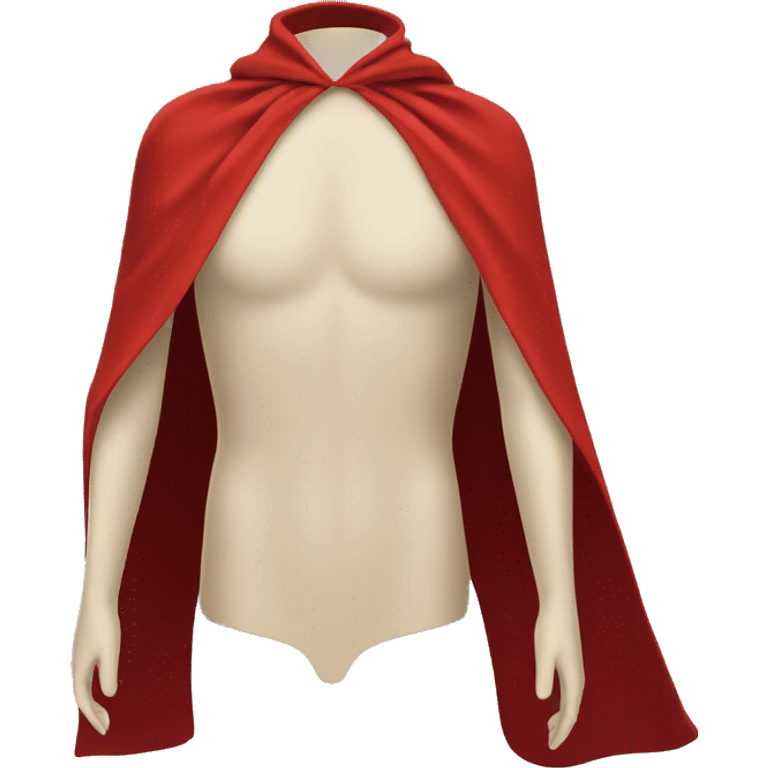 faceless beige mannequin chest flying red cape emoji