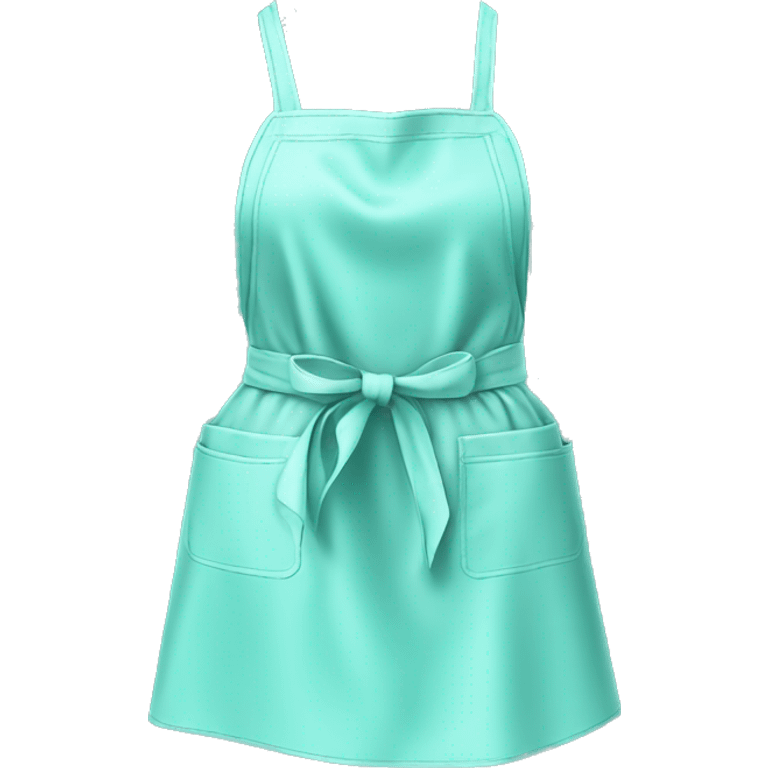 Realistic isolated flat tiffany blue apron tied in the front.  emoji