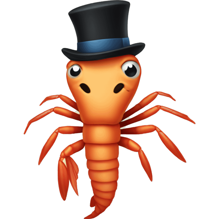 Shrimp in top hat emoji