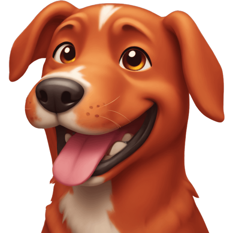 Happy red dog emoji