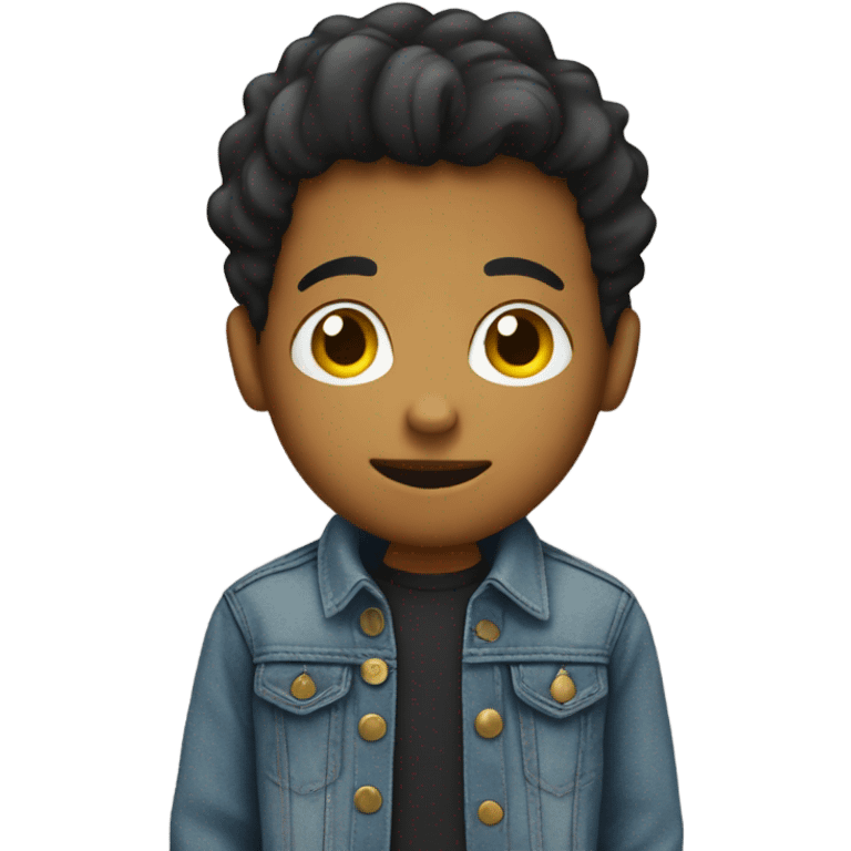 mysterious boy in denim jacket emoji