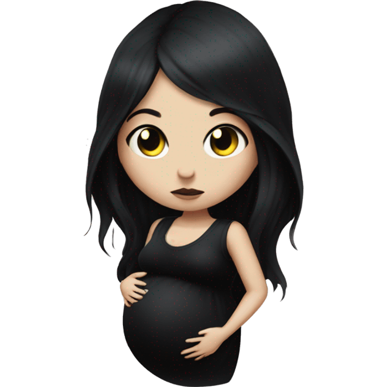 Pregnant goth girl emoji