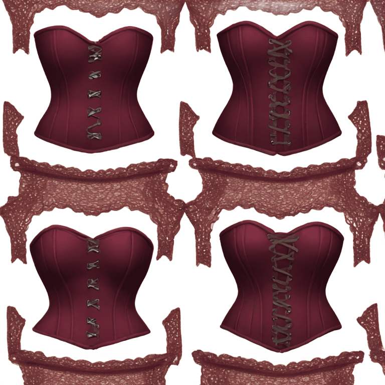 dark burgundy lace corset emoji