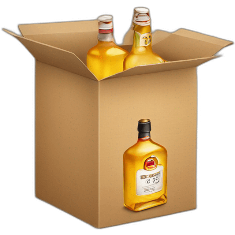 bottle alcohol inside the box emoji