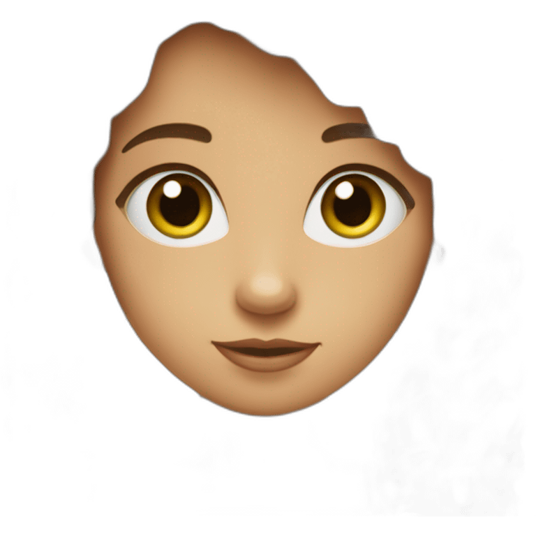 fille yeux vert et cheveux marrons emoji