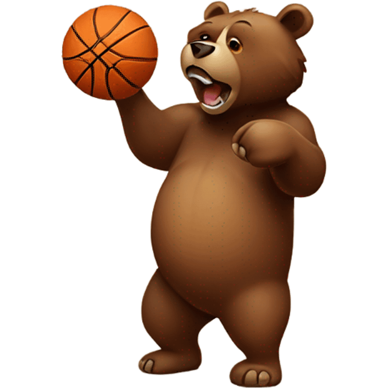 Brown Bear spinning basketball on his finger  emoji