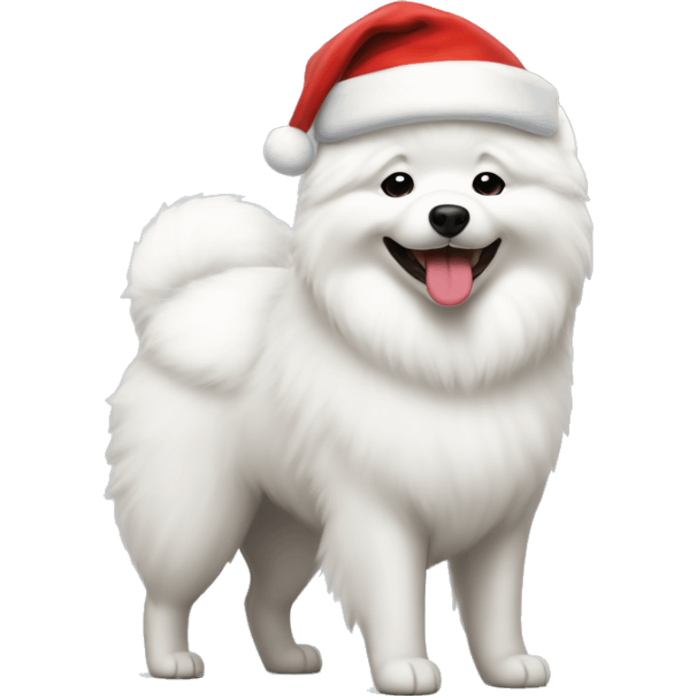 samoyed with santa hat emoji