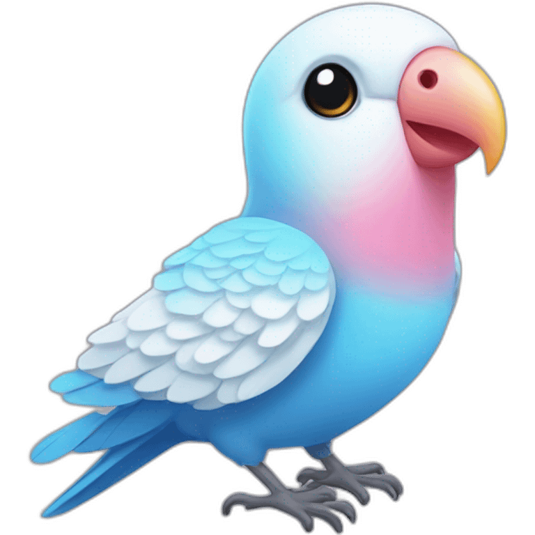 Lovebird Blue and white feathers with pink beak emoji